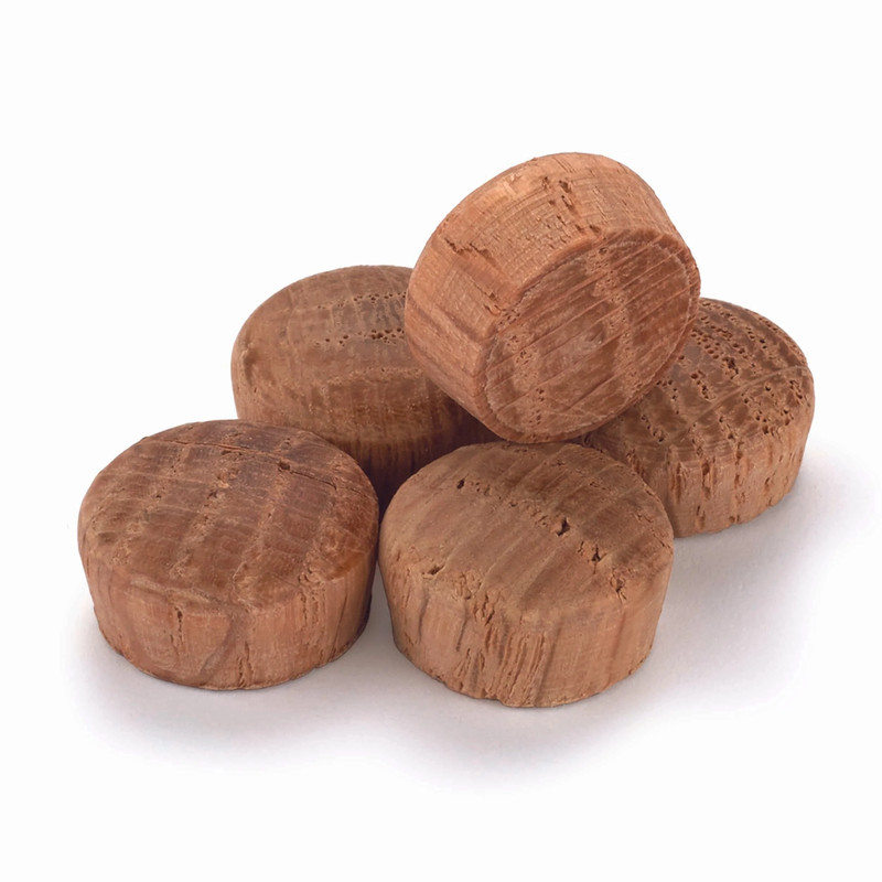 Round Head Screw Hole Plug - Diameter:1/2" - Species:Oak - Pieces:15-Piece